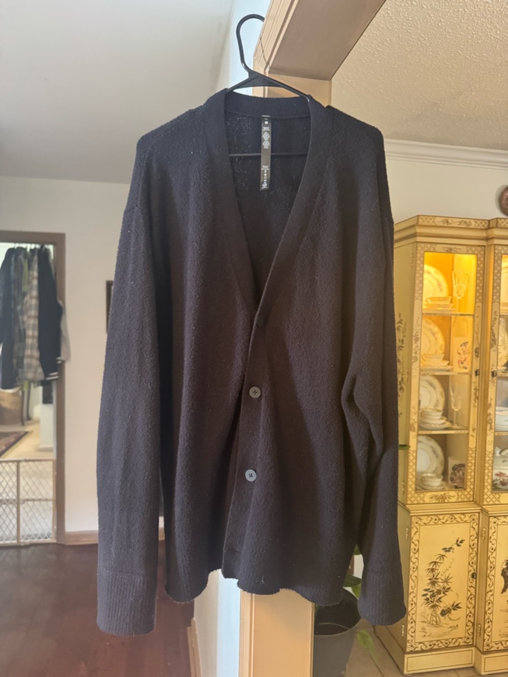 Lululemon Black Button-Front Knit Cardigan